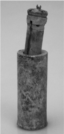 Figure 10. Cylindrical sundial found in the tomb of a late 1st-century CE ophthalmologist near Este, Italy; currently in the Museo Nazionale Atestino [13].