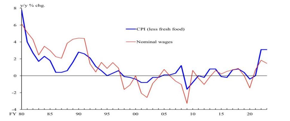 Figure 19. CPI and Nominal wages
