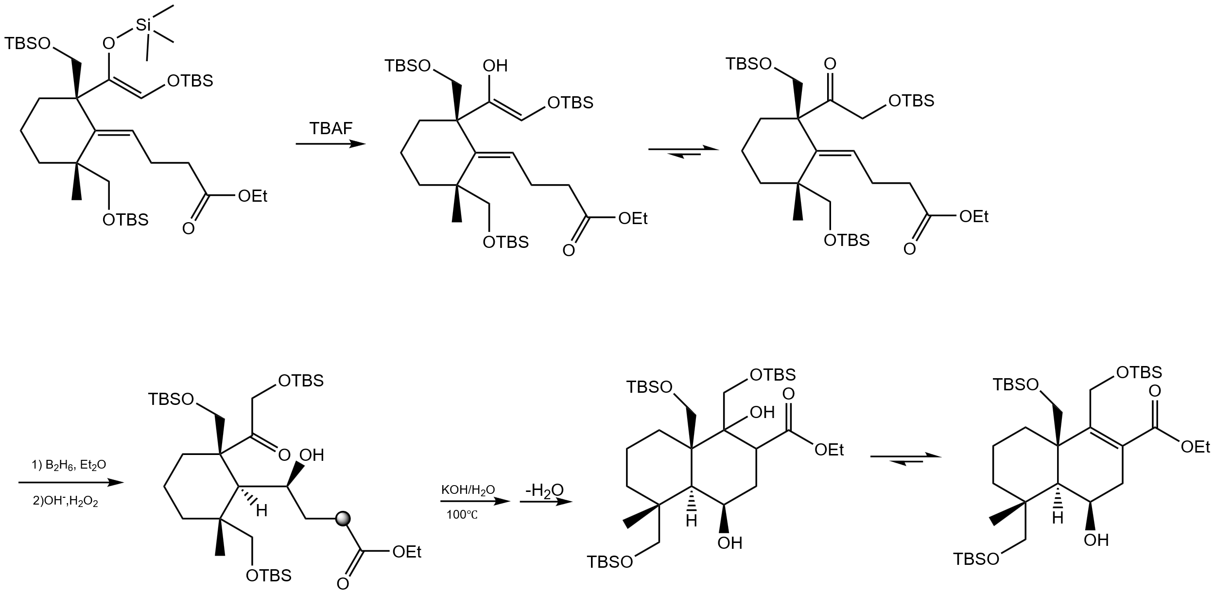 Figure 14. The synthesis of decahydronaphthalene and lactones