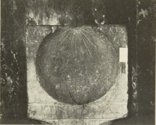 Figure 2. Hemispherical sundial. From Gibbs, Plate 13, p. 182 [8].