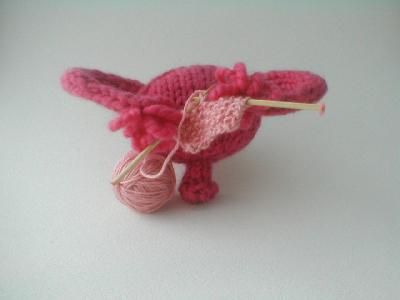 Figure 2. Knitted womb, knitting craft (MK Carroll, 2007)