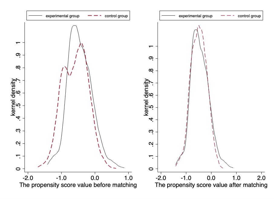 Figure 4. Distribution of coefficient estimates after placebo test.