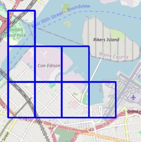Figure 2. Localized view of the spatial gridding process.