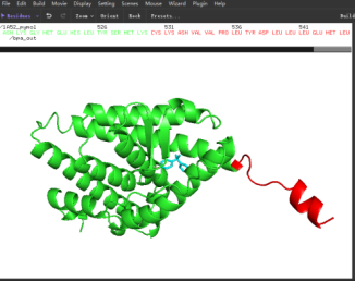 Figure 4. Structural visualization of the estrogen receptor highlighting the C-terminal α-helix (residues 530–544)